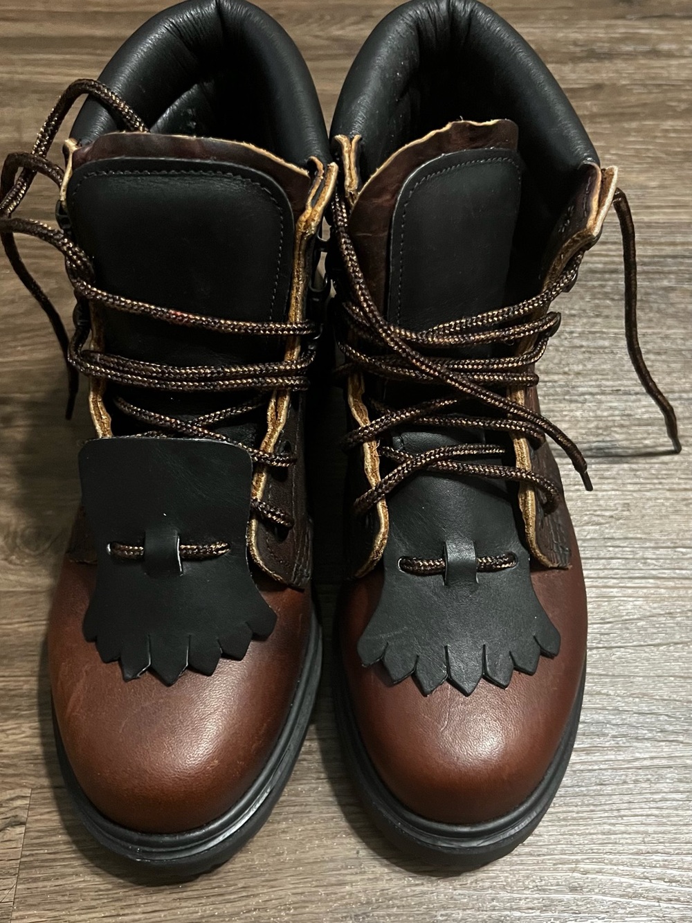 Red Wing Shoes Brown and Black Leather Lace-Up Boots